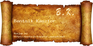 Bentsik Kasztor névjegykártya